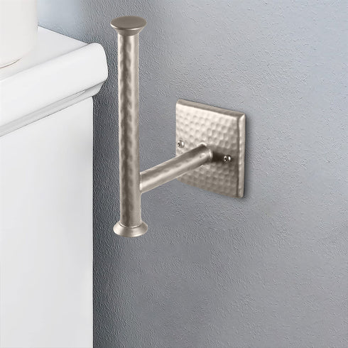 Hand Hammered Metal Bathroom Hardware, 7 inch Toilet Tissue Holder
